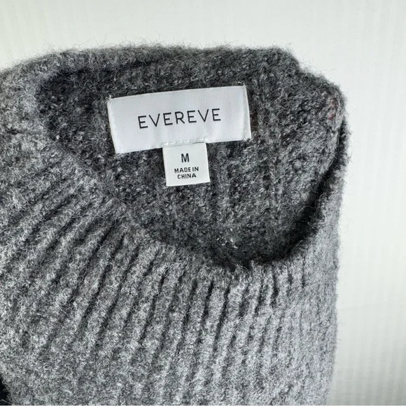 Evereve Avery Gray Cable Tank Sleeveless Mock-Neck Sweater  Vest Size Medium - Picture 3 of 4